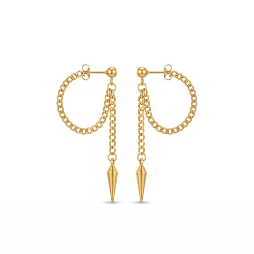 Gold Plated Dangle Earrings Dainty Silver Drop Earring Trendy Long Dangling Wedding Bridesmaid Hoop Diamond Crystal Cute Earring Prom Jewelry Graduation Gifts for Women - color: gold 2
