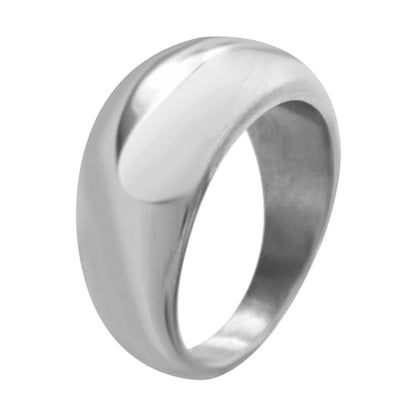 Kokoma Minimalist Dome Chunky Ring for Women, Thick Bold Statement Ring Wide Stacking Finger Band Eternity Rings Comfort Fit Fashion Jewelry Unisex