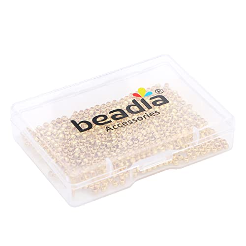 14K Gold Plated Round Spacer Beads 2.5mm 500pcs for Jewelry Making Findings Non Tarnish - color: 14K Gold, size: 2.5mm