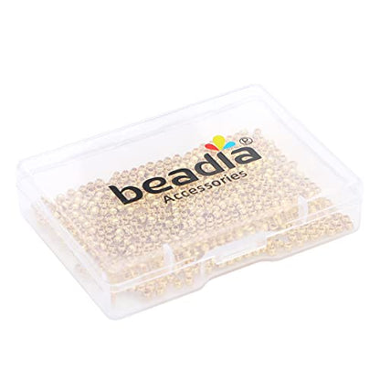 14K Gold Plated Round Spacer Beads 2.5mm 500pcs for Jewelry Making Findings Non Tarnish - color: 14K Gold, size: 2.5mm