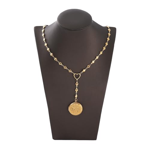 Personalized Heart Locket Necklace for Women Stainless Steel- Heart Necklace - color: Gold-I