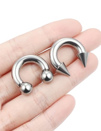 F136 Titanium 20/18/16/14/12/8/4/2g Septum Nose Rings Gauge Earrings Lip Rings Prince Albert Jewelry Internally Threaded Horseshoe Hoop Piercings - size: 4g*12mm