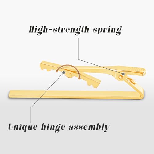 Roctee Tie Clips for Men, 3 Pack Men's Tie Clips Necktie Tie Bars Tie Pins for Men Accessories - style: Gold