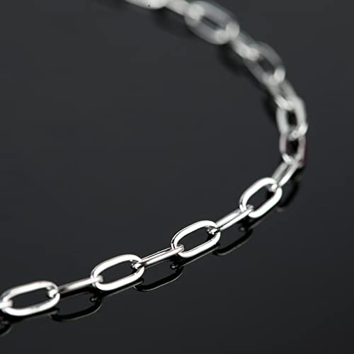 UMAOKANG 10 Meters Silver Steel Small Paper Clip Link Chain with 30 Open Jump Rings 10 Lobster Clasps Bulk for Necklace Choker Jewelry Making - color: Steel Small Paperclip