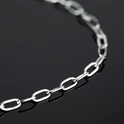 UMAOKANG 10 Meters Silver Steel Small Paper Clip Link Chain with 30 Open Jump Rings 10 Lobster Clasps Bulk for Necklace Choker Jewelry Making - color: Steel Small Paperclip