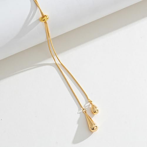 Gold Lariat Necklace for Women Heart Pearl Y - Shaped Long Necklace Simple Chain Trendy Jewelry Gifts - color: Tassel Drop