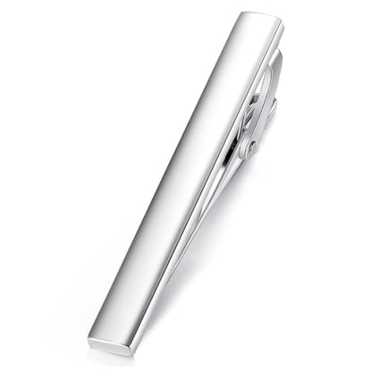 HONEY BEAR 5cm/5.4cm/6cm Mens Tie Clip Bar for Normal Size Steel Business Wedding Gift 1.97"/2.12"/2.36" - style: 5cm Shinny Silver