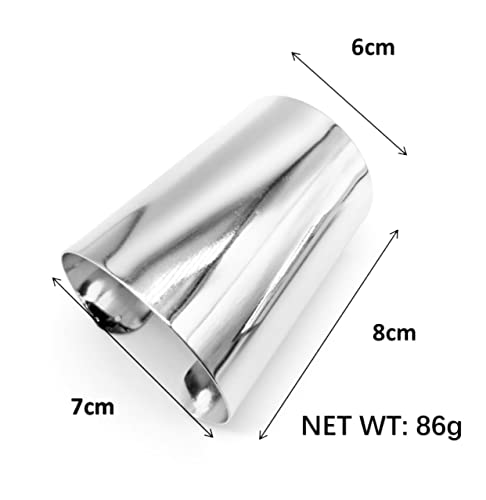 COLORFUL BLING Hammered Smooth Polished Open Wide Cuff Bangle Bracelet for Women Adjustable Wrist Cuff Wrap Punk Bracelet Tassel Wristband Jewelry - color: long silver
