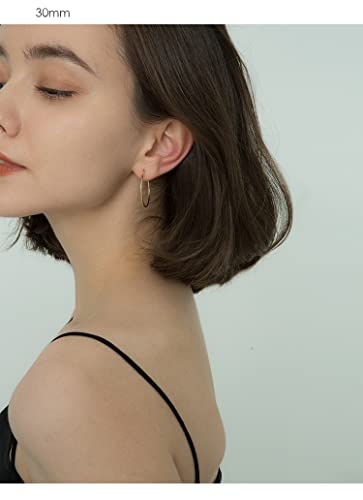 Chic 925 Sterling Silver Big Hoop Earrings Minimalist Round Circle Endless Large Huggie Hoops Statement Earrings 50/60/70/90mm Hypoallergenic Fashion Jewelry Gifts for Women Girls - style: 30mm