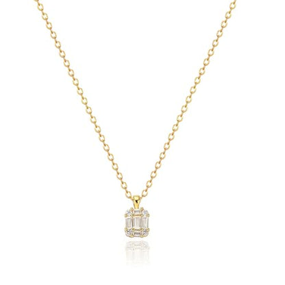 Zeffy Diamond Necklaces for Women, Dainty Gold Necklace 18k Gold Plated Layered Necklaces Simple Gold CZ Diamond Pendant Necklaces for Women Trendy Jewelry Gifts for Girls - color: Gold Solitaire Diamond Necklaces