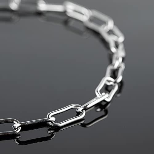 Silver Stainless Steel Chain Link 16.4 Feet Oval Paperclip Cable Necklace Chains Bulk with Lobster Clasps and Jump Rings for Men Women Jewelry Chain DIY Making - color: Steel Paperclip Chain_17x7mm