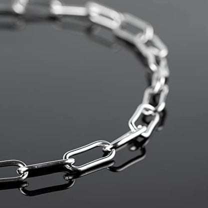 Silver Stainless Steel Chain Link 16.4 Feet Oval Paperclip Cable Necklace Chains Bulk with Lobster Clasps and Jump Rings for Men Women Jewelry Chain DIY Making - color: Steel Paperclip Chain_17x7mm