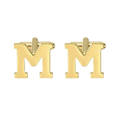 PATIKIL Initial Cufflinks, Classic Alphabet Stainless Steel Men Cuff Links 26 Letters A-Z with Box for Men Father Husband Weddings Gift Business Birthday - style: Letter m