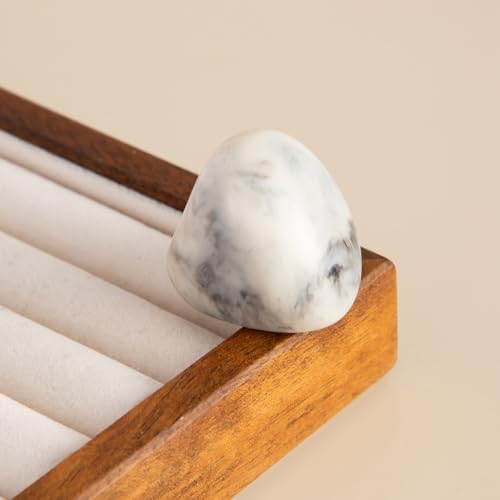 Women's Chunky Statement Resin Ring - Big Acrylic Fashion Jewelry with Marble/Amber Pattern, Lightweight Retro Ring for Daily/Party Wear - color: White