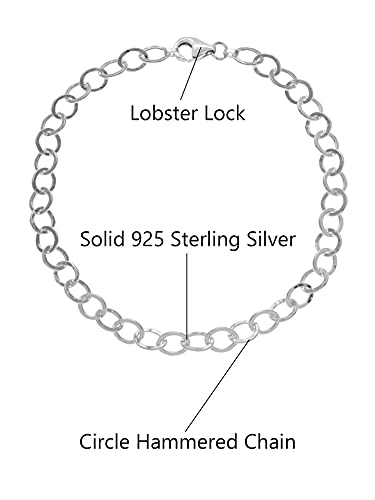 Savlano 925 Sterling Silver 9, 10 Inches Chain Anklet for Women Comes With a Gift Box - style: Circle/5.5mm
