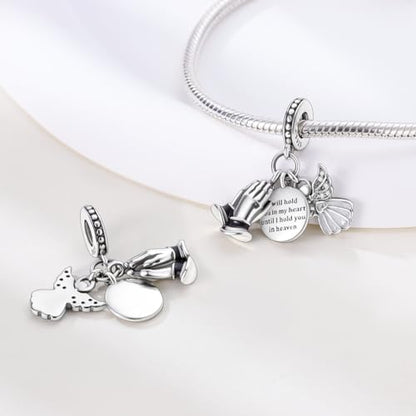 925 Sterling Silver Charm for Bracelet Necklace Women Dangle Pendant Beads | Love Faith Mom Ocean travel Butterfly Party Charm Beads Pendants DIY Jewelry Gift - color: Beautiful Faith Charm