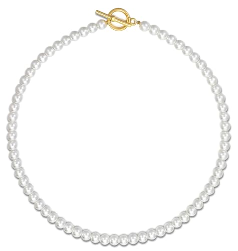 Layered Pearl Necklace for Women Pearl Choker Chain Necklaces - style: Standard