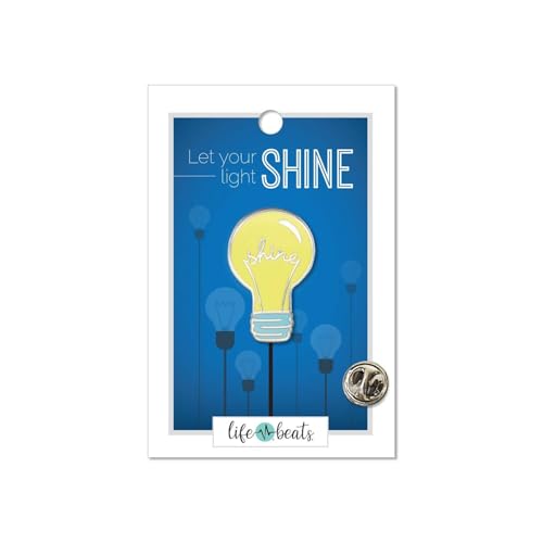Inspirational Enamel Pin by LifeBeats | Cute Pin for Clothes, Jackets, Hats, Bags, and Lanyards | Hat Pin Comes with a Greeting Card | Lapel Pin with Sturdy Backing - style: Let Your Light So Shine