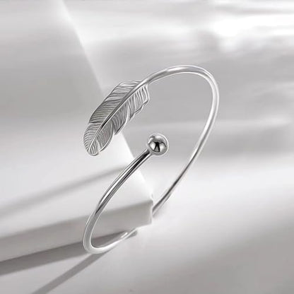 925 Sterling Silver Bracelet Plated Cuff Bangle Bracelet Fashionable Multi-layer Cross Wire Bangle Bracelet Open Adjustable Wide Cuff Bracelet for Teen Girls Fashion Jewelry - color: 10