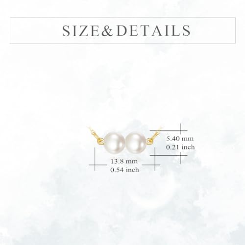 KECHO 14K Real Gold Beads Pendant Necklace Solid Yellow Gold Jewelry Anniversary Birthday Gifts for Women - color: White Pearl 2