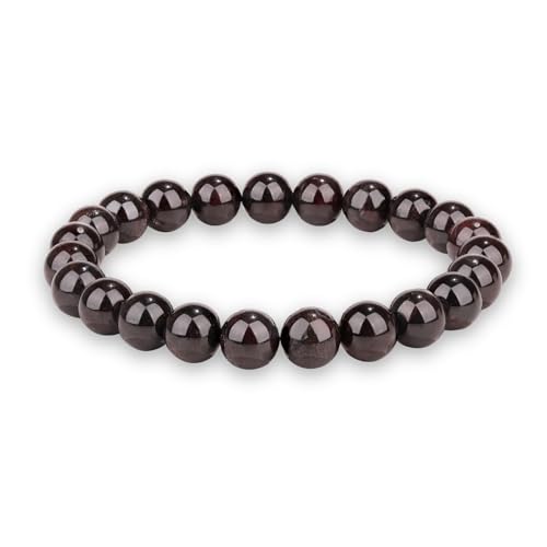 Crystal Vibe - Healing Crystal Bracelet for Women & Men | Natural Gemstone Bead Bracelet | Adjustable Handmade Energy Stone Bracelet | Bracelet for Meditation, Yoga & Daily Wear | Multiple Types - color: Garnet