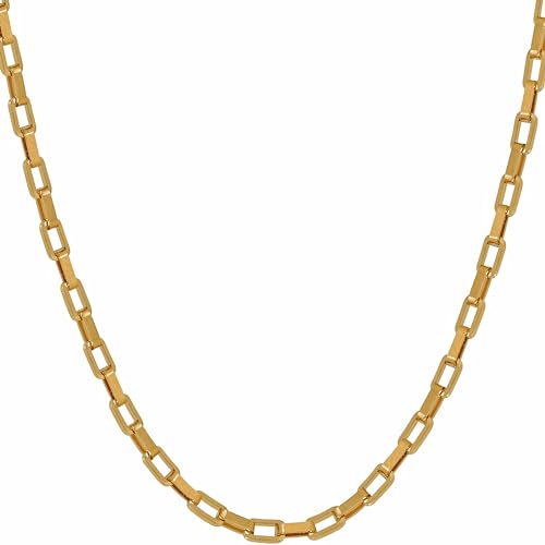 LIFETIME JEWELRY Paperclip Chain Necklace for Men and Women 24k Real Gold Plated Necklace - size: 30 inches, style: 3mm