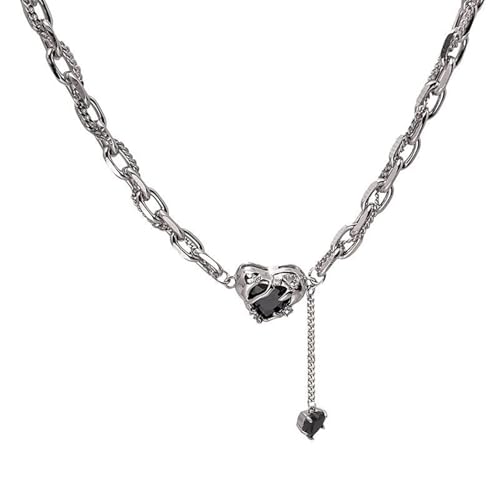 Irregular Heart Necklace for Women Y2k Pink Zircon Pearl Diamond Women's Fashion Pendant Hot Fashion Pink Jewelry for Women - color: Style17