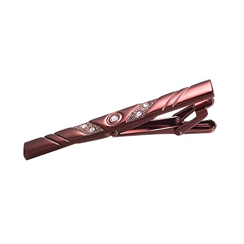 Shell Tie Clip Cufflinks Set for Men Business Gold Silver Tie Bar Cuffs Wedding Party Suit Jewelry Gift - style: Red with Stone