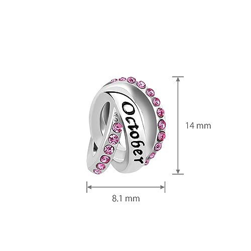 January-December Birthday Charm Compatible with Pandora Bracelets Birthstone Charms for Women Jewelry - style: 10