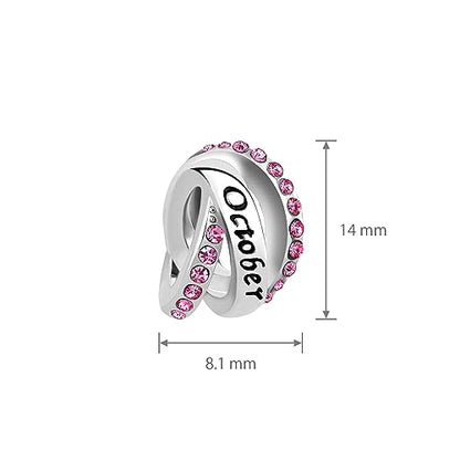 January-December Birthday Charm Compatible with Pandora Bracelets Birthstone Charms for Women Jewelry - style: 10