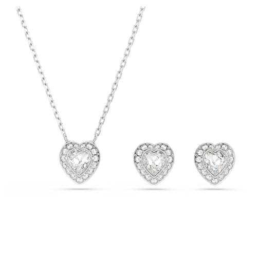 Swarovski Ariana Grande Collection, Clear Crystal & Pearls, Rhodium Finish, Necklaces, Earrings and Bracelets - color: Necklace & Earrings Set