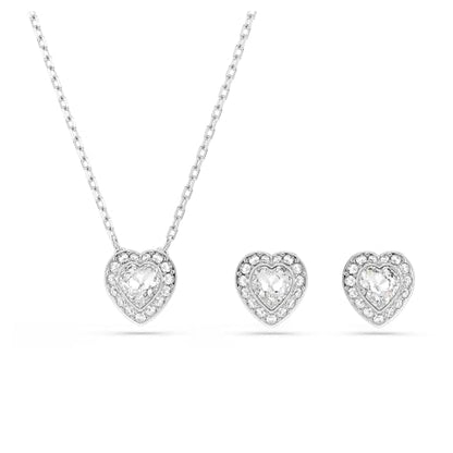 Swarovski Ariana Grande Collection, Clear Crystal & Pearls, Rhodium Finish, Necklaces, Earrings and Bracelets - color: Necklace & Earrings Set
