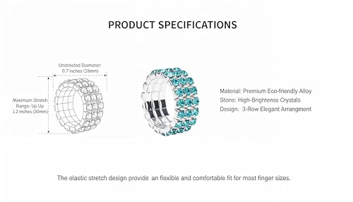 Sparkling Rhinestone Ring Set Trendy Elastic Rhinestone Crystal Stretch Ring Stackable Jewelry for Women Girls - color: 10 Colors in One-A
