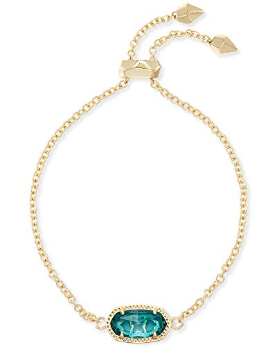 Kendra Scott Elaina Adjustable Chain Bracelet for Women, Fashion Jewelry, Gold-Plated - color: GOLD - LONDON BLUE CLEAR GLASS