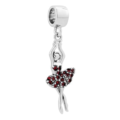 Birthstones Ballet Dancer Dangle Charm fits Pandora Charms Bracelets Gift for Daughter Granddaughter Women Sister Birthday - style: Jan Birthstones
