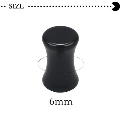 6G-30mm Solid Acrylic Black Gauges for Ear lightweight Tunnels Double Flared Saddle Ear Plugs Tunnels Earrings for Women Men - color: 2G = 6mm