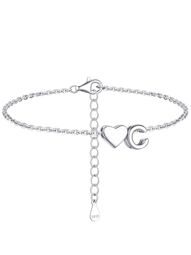 ChicSilver Sterling Silver Bracelets For Women Letter A-Z Initial Bracelet - style: 01.C
