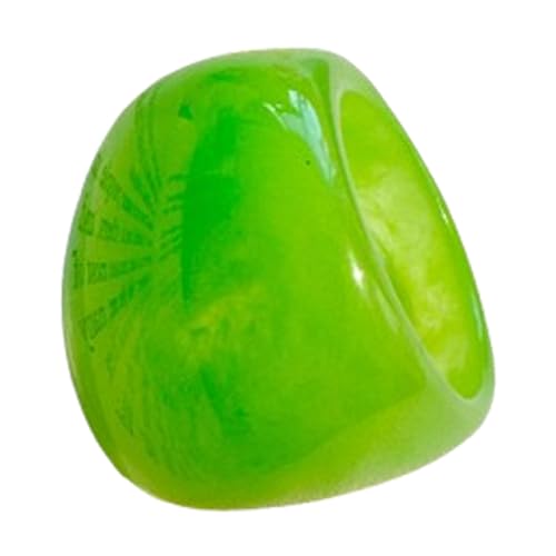 PINK TOWN Resin Chunky Ring, Multicolor Acrylic Stackable Rings Set Vintage Plastic Knuckle Rings Aesthetic Y2k Statement Rings Thick Dome Finger Joint Ring for Women - color: Green