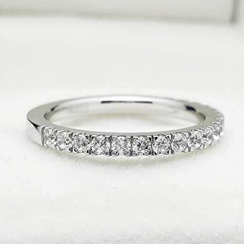 Bo.Dream Cubic Zirconia Eternity Rings Wedding Band 925 Sterling Silver - color: 0.49ct.tw(2.2mm half)