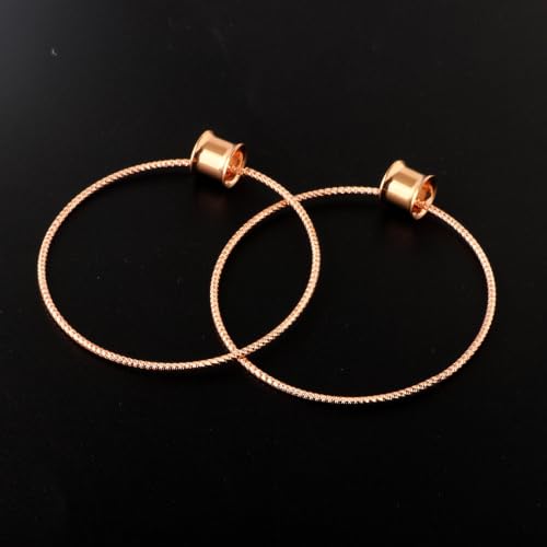 Aienid Large Hoop Ear Gauges Stainless Steel Double Flared Tunnels Plugs for Women 6mm-20mm Body Piercing Jewelry - color: Rose Gold, size: 18mm (11/16")