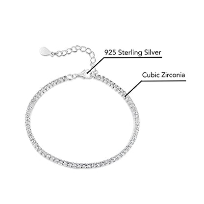 AeraVida Square White Cubic Zirconia Center .925 Sterling Silver Bracelet | Classic Minimalist Style | Jewelry Gifts for Women | Sterling Silver Bangle Bracelet