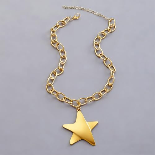 Sora Tuki Chunky Star Necklace for Women Trendy Big Statement Necklace Large Star Pendant Necklaces Thick Chain OT Toggle Necklaces Boho Chunky Jewelry - style: Style 2 - G