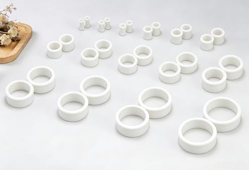 6G-50mm Hollow Acrylic Ear Plugs Tunnels for Women Men Double Flared Saddle Ears Gauge Plug Stretcher Expander Piercing Body Jewelry Black White Clear 1 Pairs - color: White Tone, size: 22mm = 7/8 inch