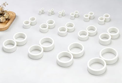 6G-50mm Hollow Acrylic Ear Plugs Tunnels for Women Men Double Flared Saddle Ears Gauge Plug Stretcher Expander Piercing Body Jewelry Black White Clear 1 Pairs - color: White Tone, size: 22mm = 7/8 inch