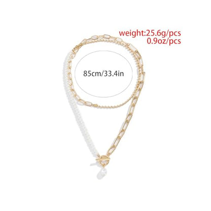 Pearl Look Necklace for Women, Layered, Bar Pendant, Bridal Wedding, Wedding Guest, Prom, And Formal Events, Gift Accessories