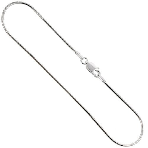 Sterling Silver 1.2mm Snake Chain Necklaces & Bracelets Nickel Free Italy Sizes 7-30 inch