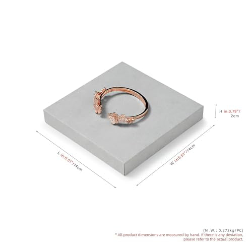 Microfiber Minimalism Style Jewelry Display Stand Showcase | Jewelry Organizer Square Holder Gray - size: 5.51" x 5.51" x 0.77"
