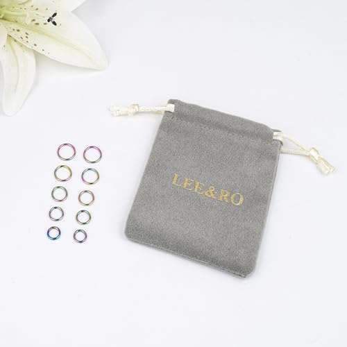 LEE&RO 16G 6MM 7MM 8MM 9MM 10MM Hinged Clicker Septum Rings 16G Nose Hoop Tragus Helix Cartilage Hoop Earrings - color: rainbow