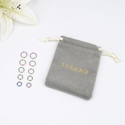 LEE&RO 16G 6MM 7MM 8MM 9MM 10MM Hinged Clicker Septum Rings 16G Nose Hoop Tragus Helix Cartilage Hoop Earrings - color: rainbow