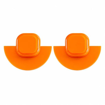 Orange Acrylic Earrings Geometric Semicircle Square Statement Studs, Lightweight Glossy Resin Jewelry for Women Party Vacation Outfits